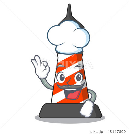 Chef cartoon realistic red lighthouse building 43147800