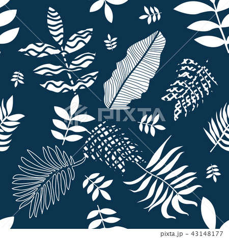 Blue and white flourish print. 43148177