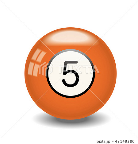 ビリヤードの玉 カラーボール 1番 オレンジ色 Billiards Ballのイラスト素材