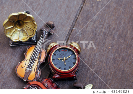 hobby and leisure object concept on wooden floor hobby and leisure object concept on wooden floor 43149823