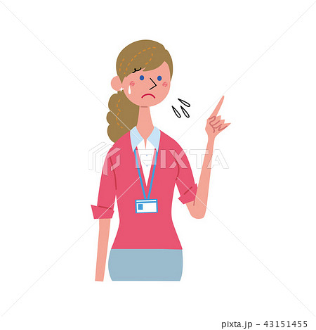 外国人　教師　講師　イラスト　指差し 43151455