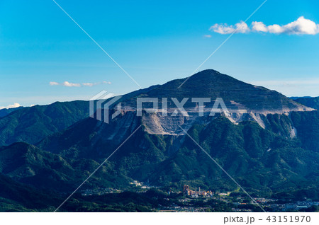 武甲山の山体 山裾に雲の影 美の山山頂から夏の眺望 2018.08 望遠 a-2 武甲山の山体 山裾に雲の影 美の山山頂から夏の眺望 2018.08 望遠 a-2 43151970