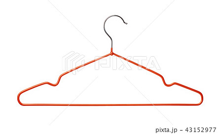 Empty red wire coat hanger 43152977