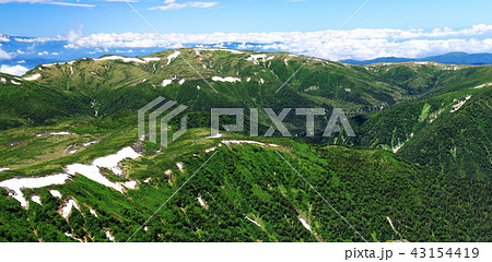 北アルプス水晶岳(黒岳)山頂からの山々 雲ノ平越の北ノ俣岳、太郎平、薬師沢 北アルプス水晶岳(黒岳)山頂からの山々 雲ノ平越の北ノ俣岳、太郎平、薬師沢 43154419
