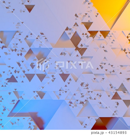 Abstract Irregular Futuristic architectural pattern, triangles 3d illustration background 43154893