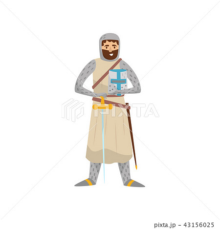 Medieval knight warrior character vector Illustration on a white background 43156025