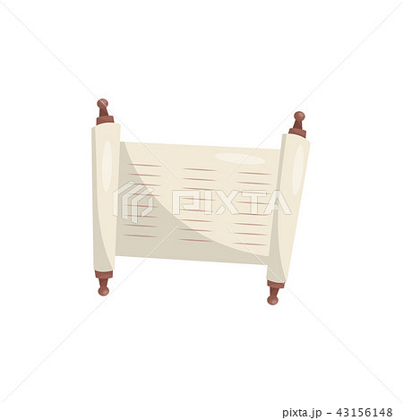 Torah sacred scroll, Jewish ancient papyrus vector Illustration on a white background 43156148