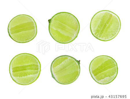 Top view of lime slice isolated on white Top view of lime slice isolated on white 43157695