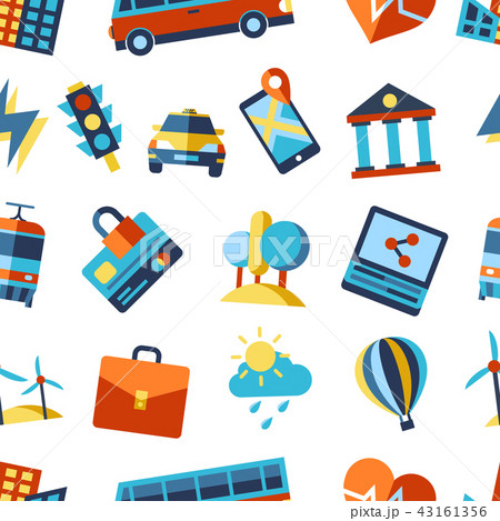 Digital vector smart city icons set 43161356