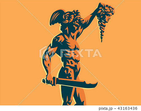 Perseus with the head of Medusa.  43163436
