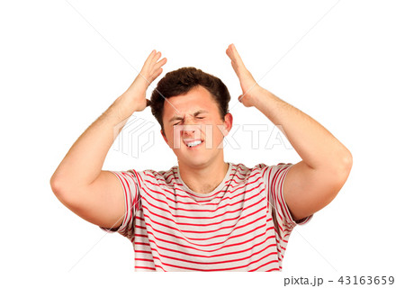 emotional man isolated on white background emotional man isolated on white background 43163659