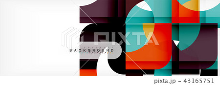 Colorful squares composition abstract banner. Illustration for business brochure or flyer 43165751