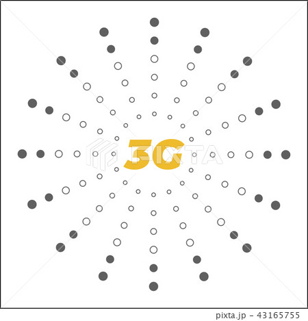 Flat 3g vector logo with dots area around 43165755