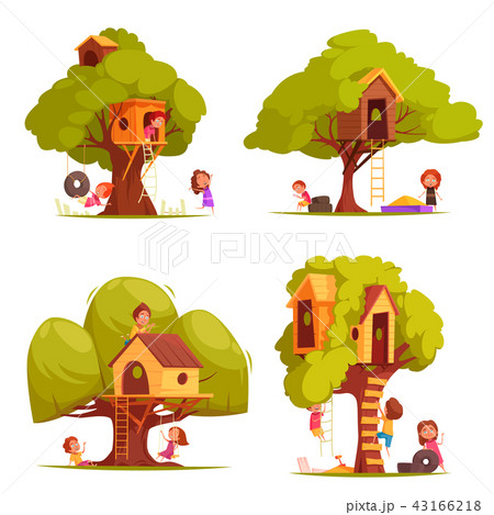 Tree Houses With Children Set 43166218