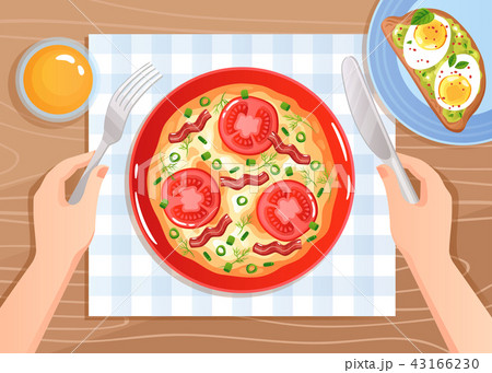 Scrambled Eggs Hands Illustration 43166230