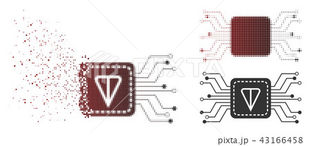 Dissipated Pixelated Halftone Ton Wallet Circuit Icon 43166458