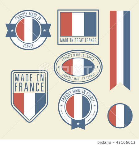 Stickers, tags and labels with France flag Stickers, tags and labels with France flag 43166613