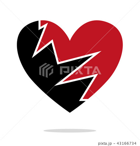 Broken black Heart icon vector Broken black Heart icon vector 43166734