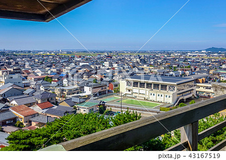 丸岡城 天守閣から見た坂井市の街並み 43167519