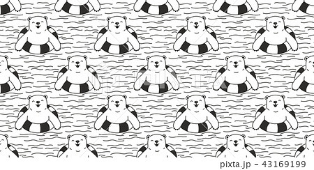 Bear seamless pattern vector polar bear swimming Bear seamless pattern vector polar bear swimming 43169199