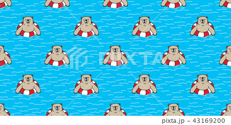 Bear seamless pattern vector polar bear swim ring 43169200