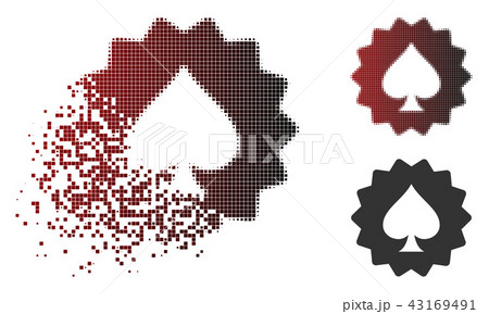 Dissipated Pixelated Halftone Spades Token Icon Dissipated Pixelated Halftone Spades Token Icon 43169491