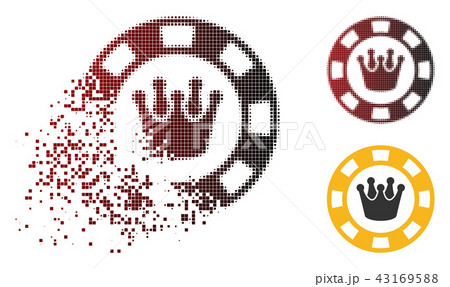 Fractured Dotted Halftone Royal Casino Chip Icon 43169588