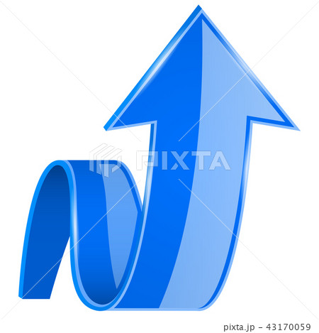 Blue 3d up arrow 43170059