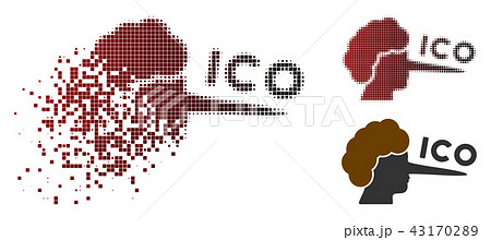 Disappearing Pixelated Halftone ICO Lier Icon Disappearing Pixelated Halftone ICO Lier Icon 43170289