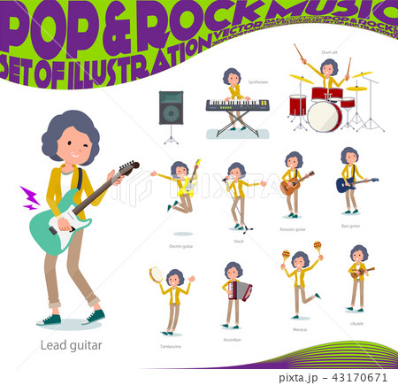 flat type Yellow jacket Middle women_pop music 43170671