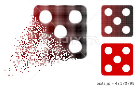 Disappearing Dot Halftone Dice Icon 43170799