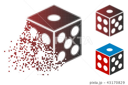 Dispersed Pixelated Halftone Dice Icon 43170829