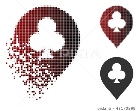 Dissolved Pixelated Halftone Clubs Casino Pointer Icon Dissolved Pixelated Halftone Clubs Casino Pointer Icon 43170899