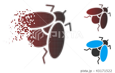 Fractured Dotted Halftone Fly Insect Icon Fractured Dotted Halftone Fly Insect Icon 43171522
