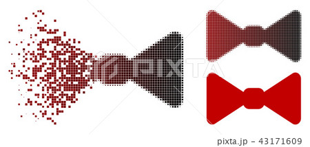 Damaged Pixelated Halftone Bow Tie Icon 43171609
