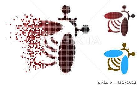 Disappearing Dotted Halftone Bee Icon 43171612