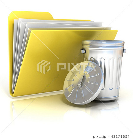 Open steel trash can folder icon, 3D Open steel trash can folder icon, 3D 43171634