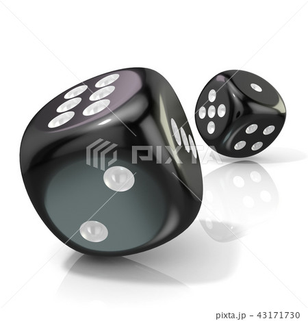 Two black game dices. 3D 43171730