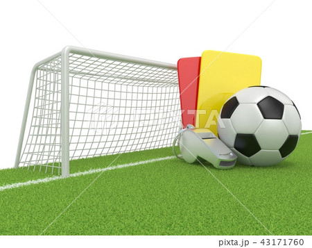 Penalty (red and yellow) card, metal whistle 43171760