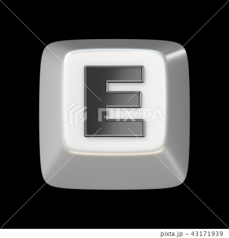 Computer keyboard key FONT. Letter E 3D 43171939