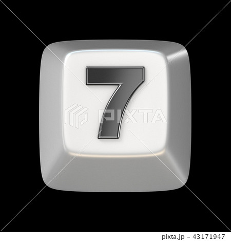 Computer keyboard key number SEVEN 7 3Dのイラスト素材 [43171947] - PIXTA