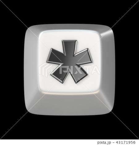 Computer keyboard key asterisk sign 3D 43171956