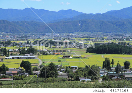 夏の安曇野　田園風景 43172163