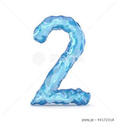Ice font number 2 TWO 3D 43172318