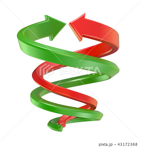 Red And Green Spiral Arrows 3dのイラスト素材