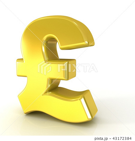 Pound 3D golden sign 43172384