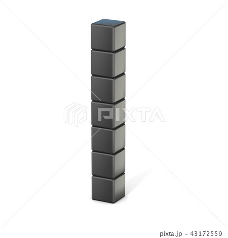 8 bit font. Capital letter I. 3D 43172559