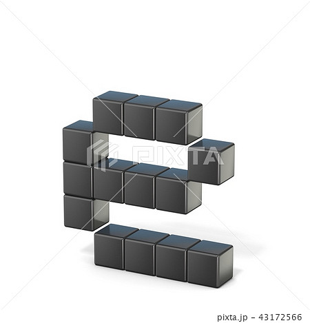 8 bit font. Lowercase letter E. 3D 8 bit font. Lowercase letter E. 3D 43172566