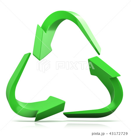 Green recycle sign, three arrows Green recycle sign, three arrows 43172729