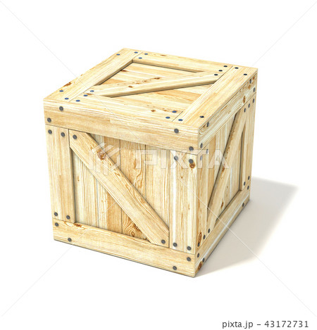 Wooden box. Side view. 3D Wooden box. Side view. 3D 43172731
